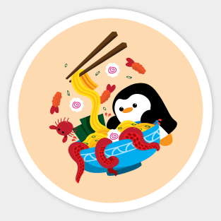 Penguin Ramen (two) Sticker